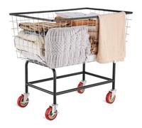 VEVOR Carro de Lavandería de Alambre, Cesta de Lavandería Móvil Comercial de 158 L, Cesta de Ropa Sucia con Estructura de Acero con Ruedas, Movimiento Suave, para Lavadero, Dormitorio, Baño