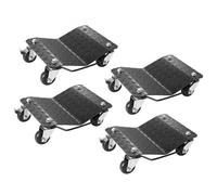 VEVOR Carro de Manipulación de Coches 4 Piezas Carga Total de 3 T Carro de Mudanza de Coches Plataforma 38,5x30 cm Rueda Bloqueable Ayuda de Maniobra Posicionamiento para Vehículos Mobiliario Equipo