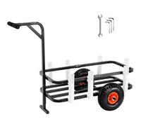 VEVOR Carro de Pesca de Playa Capacidad de Carga de 90,71 kg Carro con 7 Soportes para Cañas de Pescar 2 Ruedas de Goma Inflables Carro de Arena de Acero Resistente de 275 mm para Pícnic al Aire Libre