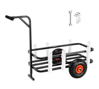 VEVOR Carro de Pesca de Playa Capacidad de Carga de 90,71 kg Carro con 7 Soportes para Cañas de Pescar 2 Ruedas de Goma Inflables Carro de Arena de Acero Resistente de 275 mm para Pícnic al Aire Libre