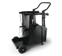 VEVOR Carro de Soldadura 2 Estantes con Armario con Cerradura Equipo de Soldadura Móvil 120 kg Carro con 2 Soportes para Bombonas de Gas para Soldadura Manual por Arco con Gas Protector