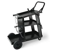 VEVOR Carro de Soldadura de 3 Niveles Carro de Estación de Soldadura 181,4 kg Capacidad de Carga Ruedas de 360° Cadenas Depósitos de Seguridad Carro de Soldadura MIG para Taller TIG ARC MMA Plasma