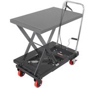 VEVOR Carro Hidráulico de Mesa Elevadora Capacidad de Carga de 230 kg Elevador Manual de Tijera Simple Altura de Elevación de 720 mm 4 Ruedas Cojín Antideslizante para Manipulación Transporte, Negro