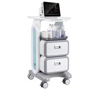 VEVOR Carros de Laboratorio de 3 Niveles Carro Médico con 2 Cajones, 1 Bandeja Superior y 4 Ruedas Silenciosas Carro Médico Móvil con Material ABS para Laboratorio, Clínica, Hospital, Blanco