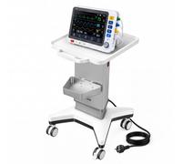 VEVOR Carro Médico Carga 50 kg Carro Auxiliar con Ruedas para Laboratorio, Carrito Móvil para Clínica Hospital Salón de Belleza, Ajuste de Altura Eléctrico, con Bandeja de Almacenamiento, Tablero ABS