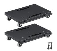 VEVOR Carro móvil 2 piezas mueve muebles capacidad de carga 500 libras cada uno con 4 ruedas resistentes bandeja rodante portátil con bloqueo para muebles pesados, negro
