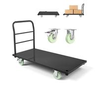 VEVOR Carro Plataforma Plegable 122 x 61 cm para Trabajo Pesado, Carretilla de Transporte Carga de 907 kg, Carrito Portaequipajes con Plataforma con Ruedas, para Tareas Domésticas, Almacén, Mudanza