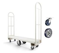VEVOR Carro Plataforma Plegable 1525 x 410 mm, Carretilla de Transporte Carga de 907,18 kg, Carrito Portaequipajes con Plataforma con Seis Ruedas y Dos Asas, para Tareas Domésticas, Almacén, Mudanza