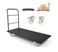 VEVOR Carro Plataforma Plegable 1525x700 mm para Trabajo Pesado, Carretilla de Transporte Carga de 907 kg, Carrito Portaequipajes con Plataforma con Ruedas, para Tareas Domésticas, Almacén, Mudanza