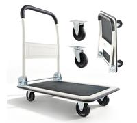 VEVOR Carro Plataforma Plegable 735 x 480 mm, Carretilla de Transporte Carga de 149,69 kg, Carrito Portaequipajes con Plataforma con Ruedas de PP de 96 mm, para Tareas Domésticas, Almacén, Mudanza
