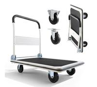 VEVOR Carro Plataforma Plegable 900 x 610 mm, Carretilla de Transporte Carga de 299,37 kg, Carrito Portaequipajes con Plataforma con Ruedas de PVC de 123 mm, para Tareas Domésticas, Almacén, Mudanza