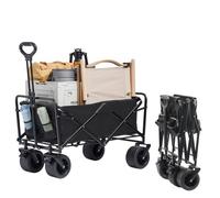 VEVOR Carro plegable, carro de playa de 3 pies cúbicos con ruedas todo terreno, carro plegable resistente, soporte para bebidas con capacidad de peso de 350 libras, carro deportivo para camping