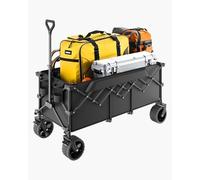 VEVOR Carro Plegable con Portón Trasero Extendido, Carro Plegable de Capacidad de 204,12 kg, Carros Utilitarios Plegables de Alta Resistencia con Ruedas Todoterreno, para Acampar y Comprar, Negro