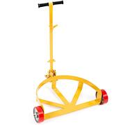 VEVOR Carro Portabidones 250 L Capacidad de Carga 544 kg Plataforma Rodante 3 Ruedas Bastidor de Acero Mango Ajustable Base de Rodillos Herramienta de Manipulación de Bidones para Almacenes Fábricas