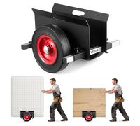 VEVOR Carro Portaplacas, Carga 453,6 kg, con Ruedas de Goma, Rodillo para Placas, Ayuda para el Transporte de Placas de Acero, Colchones, Puertas y Paneles de Yeso, Negro, 412 x 450 x 300 mm