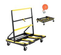 VEVOR Carro Transportador de Paneles de Yeso, Capacidad de Carga 816,5 kg, con Ruedas Giratorias, Base Extensible, Correa de Amarre y Tiras Antideslizantes para Transporte, 1000 x 830 x 1100 mm
