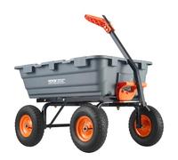VEVOR Carro Volcador de Polietileno para Jardín con Marco de Acero Fácil de Montar, 2 en 1 Carro Volquete con Mango Convertible con Neumáticos Grandes, 544 kg de Capacidad para Jardín, Patio