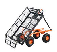 VEVOR Carro volquete de jardín de Acero de 400 Libras, Carro de Carga de jardín Resistente con Lados extraíbles, Mango extraíble, Forro utilitario, Ruedas Todo Terreno de 10 Pulgadas