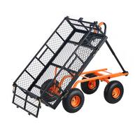 Carro volquete VEVOR, carro volquete de jardín de metal con marco fácil de montar, carro volquete con mango convertible 2 en 1, carretilla utilitaria de 400 libras de capacidad, neumáticos de 10 pulga