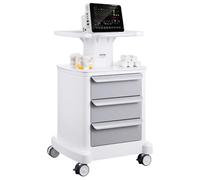 VEVOR Carros de Laboratorio de 4 Niveles Carro Médico con 3 Cajones, 1 Bandeja Superior y 4 Ruedas Silenciosas Carro Médico Móvil con Material ABS para Laboratorio, Clínica, Hospital, Blanco
