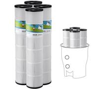 VEVOR Cartucho de Filtro para Piscina, Repuesto Para Jacuzzi de 4 x 12,1 m², Filtro de Cartucho de Plisado Trilobal Seguro para Niños y Mascotas Compatible con Pentair CCP520, R173578, PCC130