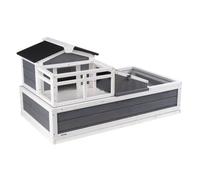 VEVOR Casa para Tortugas Hábitat para Tortugas con Balcón y 2 Pisos Recinto para Tortugas Interior y Exterior de Madera con Rampa, Bandeja, Techo Abrible, Jaula Grande para Reptiles, 112x65x61,5 cm