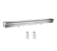 VEVOR Cascada de Agua de Acero Inoxidable 150 x 11,4 x 7,8 CM Fuente de Cascada Agua Fuente Rectangular para Piscina con Cascada y Conector de Tubería Rectangular para Jardín, Exterior, Patio