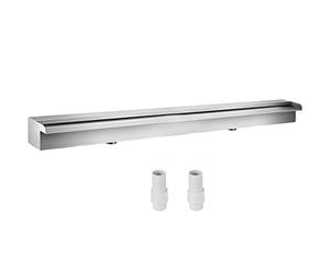 VEVOR Cascada de Agua de Acero Inoxidable 150 x 11.4 x 7.8 CM Fuente de Cascada Cascada Agua Acero Inoxidable Fuente Rectangular para Piscina