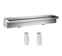 VEVOR Cascada de Agua de Acero Inoxidable 60 x 11,5 x 8 cm Fuente de Cascada Agua Acero Inoxidable Fuente Rectangular para Piscina, Jardín, Decoración