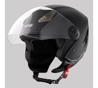 VEVOR Casco de Motocicleta, 3/4 Cara, ABS y de Alta Densidad con Ranura para Bluetooth y Lentes Intercambiables, Cómodo Casco de Motocross, Apto para Jóvenes y Adultos, 347 x 275 x 238 mm, L