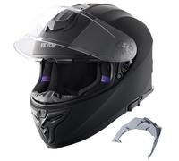 VEVOR Casco de Motocicleta Integral, ABS y de Alta Densidad con Ranura para Bluetooth y Lentes Intercambiables, Cómodo Casco de Motocross, Apto para Jóvenes y Adultos, 408 x 270 x 264 mm, Talla XL