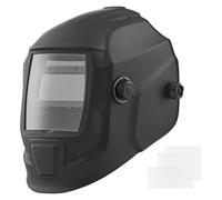 VEVOR Casco de Soldadura, con Oscurecimiento Automático Solar, Color Verdadero, Visión Amplia, 93 x 42,9 mm, con 2 Sensores Arco, Tono DIN 4/9-13, a Soldadura TIG, MIG y Arco, Amolado, Negro Mate