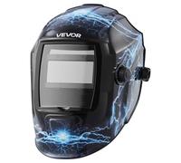 VEVOR Casco de Soldadura, con Oscurecimiento Automático Solar, Visión Amplia de 93 x 42,9 mm, con 2 Sensores de Arco, Tono DIN 4/9-13, para Soldadura TIG, MIG y Arco, Esmerilado, Rayos Azules