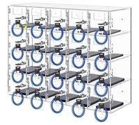 VEVOR Casillero de Almacenamiento para teléfono móvil, Cabina telefónica de acrílico con Cerradura, 20 Ranuras, 53x18x42,5 cm, gabinete de Almacenamiento para teléfono con Llaves, Sala de reuniones