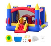 VEVOR Castillo Hinchable Estructura Inflable con Soplador Tobogán y Bolsa de Almacenamiento Trampolín al Aire Libre Parque Infantil Inflable en Patio Jardín para Niños de 3 a 8 Años 408x240x245 cm