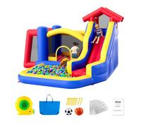 VEVOR Castillo Hinchable Estructura Inflable con Soplador Tobogán y Bolsa de Almacenamiento y Zona de Juegos Inflable al Aire Libre para Niños de 3 a 8 Años 333x338x203 cm para Patio Jardín