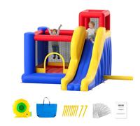 VEVOR Castillo Hinchable Estructura Inflable con Soplador Tobogán y Bolsa de Almacenamiento y Zona de Juegos Inflable al Aire Libre para Niños de 3 a 8 Años 340x260x230 cm para Patio Jardín