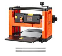 VEVOR Cepilladora Eléctrica de 2 Cuchillas, Mesa de Trabajo de 33 cm de Ancho, 1800 W 23500 RPM Moto Potente, Rodillo Doble, Protección Contra Sobrecargas, Sola Velocidad, para Madera Dura/Blanda