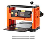 VEVOR Cepilladora Eléctrica de 2 Cuchillas, Mesa de Trabajo de 33 cm de Ancho, 1800 W 23500 RPM Moto Potente, Rodillo Doble, Protección Contra Sobrecargas, Sola Velocidad, para Madera Dura/Blanda