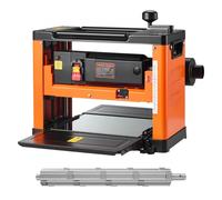 VEVOR Cepilladora Eléctrica, Mesa de Trabajo de 33 cm de Ancho, Cabezal de Corte en Espiral con 24 Insertos, 2000 W 23500 RPM Moto Potente, Rodillo Doble, Velocidad Única, para Madera Dura/Blanda