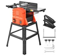 VEVOR Cepilladora y Ensambladora de Banco 254 mm 2,4 HP 8000 rpm, Ensambladora de Madera de Banco con Soporte, Cabezal de Corte Recto de 2 Cuchillas, Profundidad de 0 a 3 mm, para Carpintería