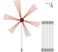 VEVOR Cepillo Chimenea Deshollinador Cepillo Nylon Cepillo Deshollinador 8 m Kit Deshollinador Flexibles 8 Varillas Deshollinador de Chimeneas