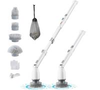 VEVOR Cepillo eléctrico de limpieza 2 modos 280 y 380 RPM, ajustable con 4 cabezales de cepillo reemplazables y mango de extensión ajustable 1055-1190 mm, impermeable 90°, 135° y 180° ángulo, baño