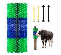 VEVOR Cepillo Rascador para Ganado, 1 Pieza, 430 x 190 mm, Raspador para Granja Campo Parque Zoológico, Cepillo de Masaje para Caballos Vacas Ovejas, con Tornillos de Instalación, Color Verde y Azul