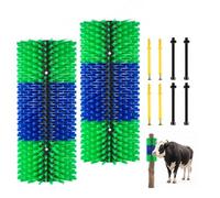 VEVOR Cepillo Rascador para Ganado, 430 x 190 mm, Conjunto de 2 Piezas, Raspador para Granja Campo, Cepillos de Masaje para Caballos Vacas Ovejas, para Aliviar la Picazón y la Limpieza, Verde y Azul