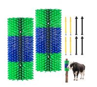 VEVOR Cepillo Rascador para Ganado, 430 x 190 mm, Conjunto de 2 Piezas, Raspador para Granja Campo, Cepillos de Masaje para Caballos Vacas Ovejas, para Aliviar la Picazón y la Limpieza, Verde y Azul