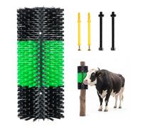 VEVOR Cepillo Rascador para Ganado, Paquete de 1 Pieza, Raspador para Caballos Vacas Ovejas, 430 x 190 mm, con Tornillos de Instalación, Cepillo para Ganadería Campos Granjas, Color Verde y Negro