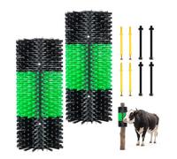 VEVOR Cepillo Rascador para Ganado, Paquete de 2 Unidades, 430 x 190 mm, Cepillo de Masaje para Vacas Caballos Ovejas, Tornillos Incluidos, Raspador para Ganadería Campos Granjas, Color Verde y Negro