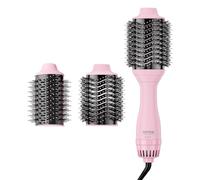 VEVOR Cepillo Secador de Pelo de Aire Caliente Iónico con Titanio Galvanizado, Cabezal con Revestimiento de Cerámica de 65 y 75 mm, Moldeador y Voluminizador Cabello 4 en 1 para Rizar, Secar y Alisar