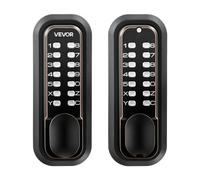 VEVOR Cerradura de Código Mecánica de Doble Cara con Teclado, 4 a 7 Dígitos sin Llaves, Aleación de Zinc, con Bloqueo Automático, Pomo, Husillos para Puertas 35 a 65 mm, Entrada Garaje Jardín Exterior